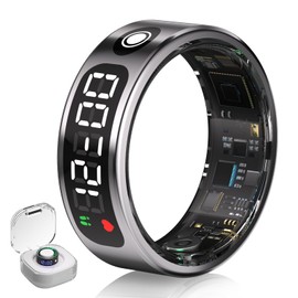 Lozltx 6.0 Smart Ring with LED Screen, 5 ATM Waterproof, 6.0 ZJ Technology - 0 Error, Smart Ring for Men and Women, Ring, Smart Ring, Women's Fitness Ring, Smart Ring, Silver #8