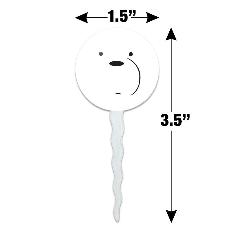 We Bare Bears Ice Bear Cupcake Picks Toppers Decoration Set