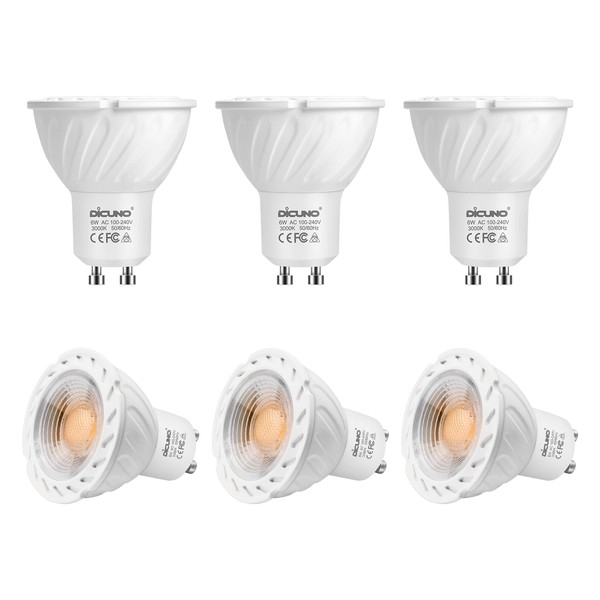 DiCUNO LED Bulb, GU10 Base, Spotlight, 6W, 60W Halogen Equivalent,