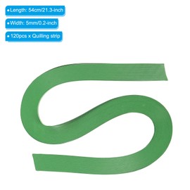 PATIKIL Quilling Strips Paper 120pcs 3/16"(5mm) 54cm Origami Paper Quilling Strip for Art DIY Hand Craft Christmas Lawn Green
