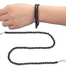 Cuentas de Preciosa Piedra Natural, Cuentas de Ojo de Tigre Negro Azul Cuentas Redondas Sueltas Piedra de Energía de Cristal para la Fabricación de Pulseras (4 mm/92 pcs)
