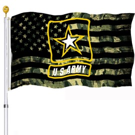 US Army Camouflage Flag 3x5 Outdoor- American United States Army Star Black Military Flags Heavy Duty Fade Resistant Banner for Outdoor Indoor Garage Wall