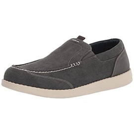 Nunn Bush Men's Brewski Canvas Moccasin Toe Slip-on Comfortable & Lightweight Loafer, Gunmetal, 9 Wide