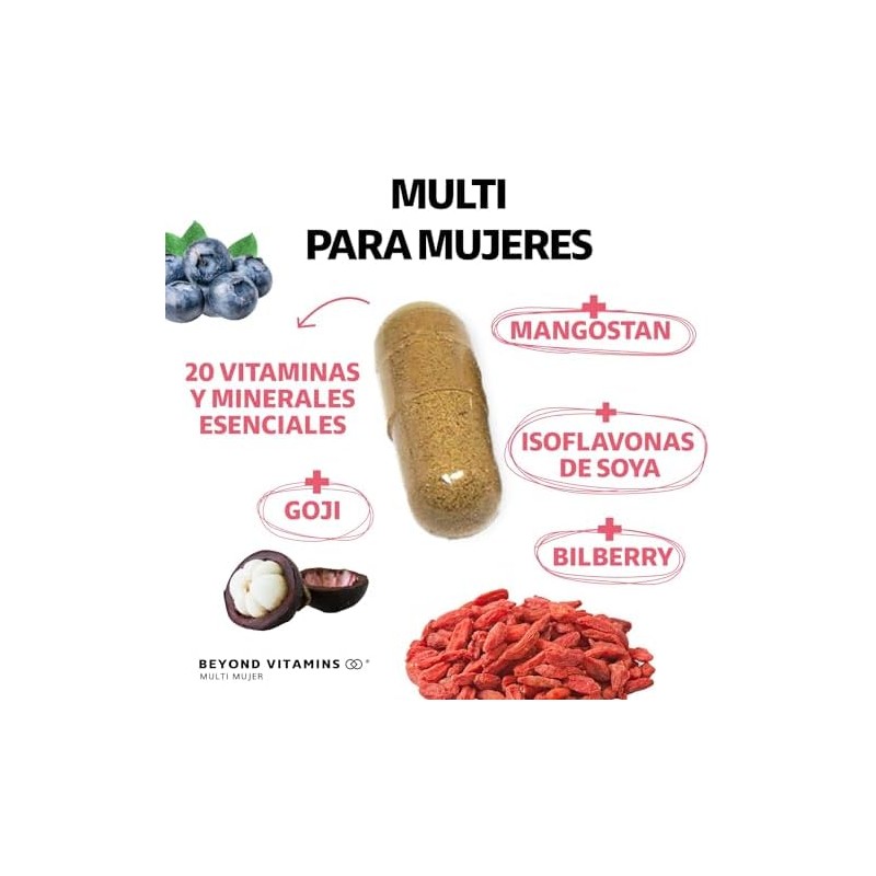Multivitamínico para Mujer con 24 Ingredientes y Vitaminas Suplemento de
