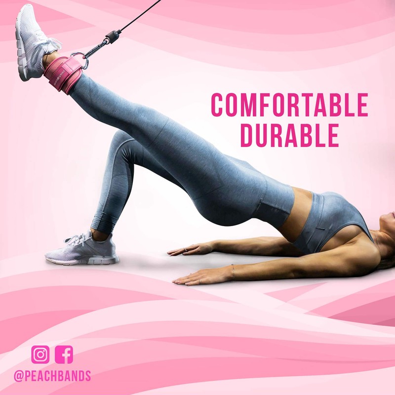 Peach Bands Cable Ankle Straps for Cable Machines (2)