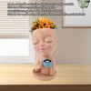 Resin Face Plant Pot Creative Cute Small Drinking Coffee Succulent