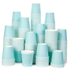 AOZITA [210 Pack] 3 oz Paper Cups, Sky Blue Mouthwash Cups, Disposable Bathroom Cups, Espresso Paper Cups for Party, Picnic, BBQ, Travel, and Event