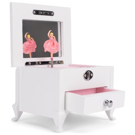 Cottage Garden Ballerina Wood Musical Jewelry Box Plays Tune, 6 inch, Wood