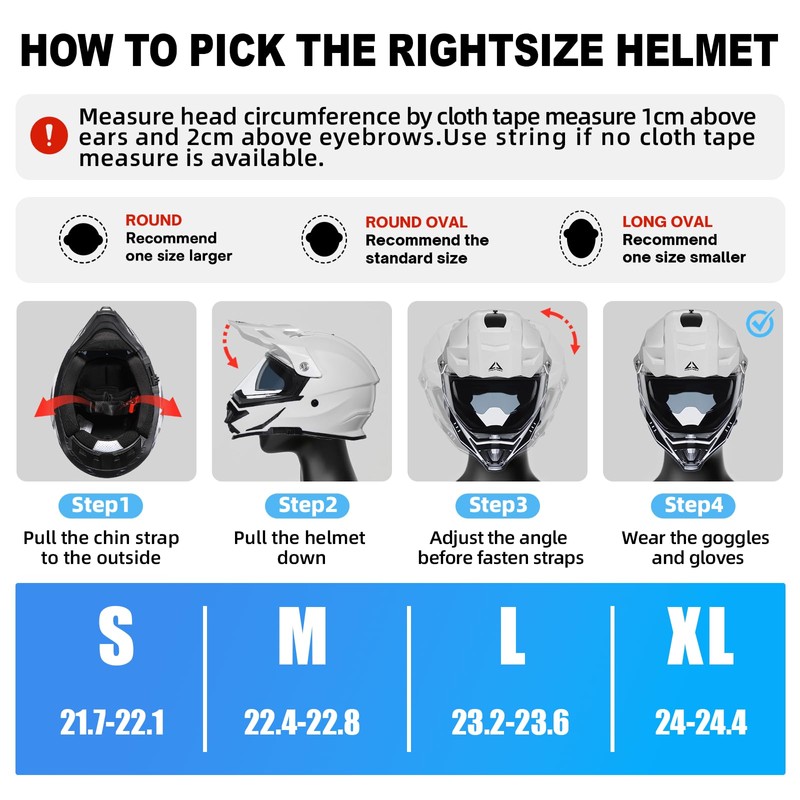TRIANGLE Dual Sport Motorcycle Helmet Dirt Bike Helmets ATV Full