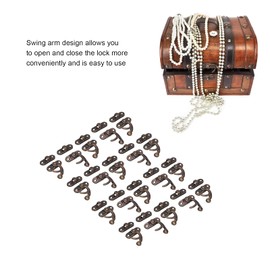 Garosa Juego de 20 Ganchos de Pestillo Antiguo de Aleación de Aluminio gancho de cerrojo de Brazo Oscilante Cerrojo de Cuerno Hebilla de Pestillo Derecho para Joyero Hardware de Equipaje