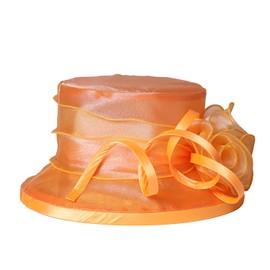 Flat Top Sun Visor Hats for Women Floral Bride Wedding Fascinator Hat Bucket Hat Cocktail Party Derby Cap, White, Medium