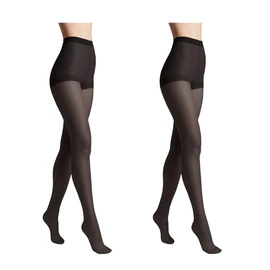 Conte elegant Pack of 2 Durable Women's Tights Semi-Matte - Solo 40 Denier - Women's Fine Tights with Marked Panties Part - Plain, nero