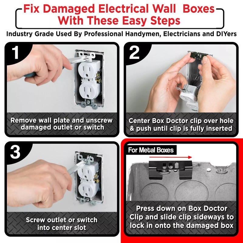 Box Doctor Repair Clips Fix Loose Outlets and Switches Electrical