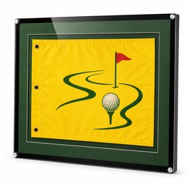 Fletzorb Golf Flag Frame 13x17/14x18, Acrylic Display Case with Green Mat and Standoffs