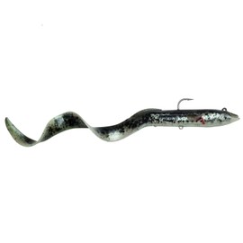 Savage Gear 4D Real EEL Rubber Eel Fish for Pike, Colour: Black Green Pearl PHP, Length / Weight: 20 cm / 38 g