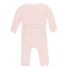 KicKee Pants Solid Muffin Ruffle Coverall with Zipper (Macaroon with