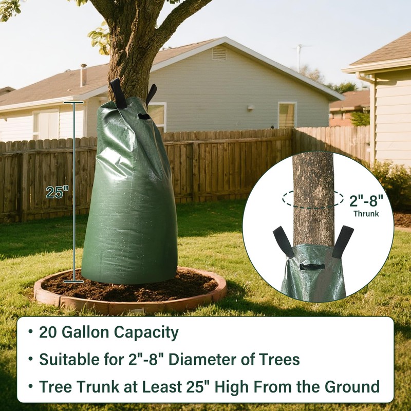 Toriexon 5 Pack Tree Watering Bags, 20 Gallon Slow Release