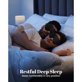 WAOAW Sleep Mask for Men Women: Blackout Eye Masks for Sleep - 3D Breathable Soft Comfortable Eye Mask for Travel - Adjustable Light Blocking Night Masks for Sleeping