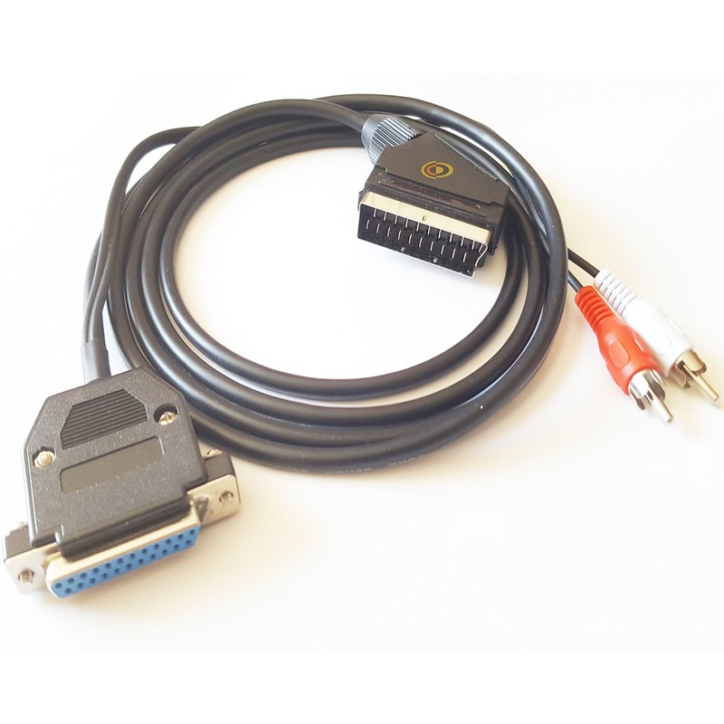 CoolNovelties Commodore Amiga RGB 2 Metre Scart Cable with Stereo