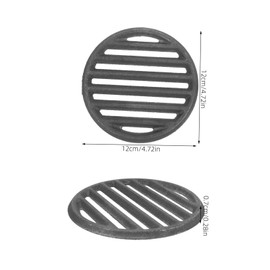 Milisten Cast Iron Fire Grate for Outdoor Bbq and Fireplace 4.72In Round Grill Grate Plate with Even Heat Distribution for Versatile Grilling Mesh Easy Clean Replacement Part