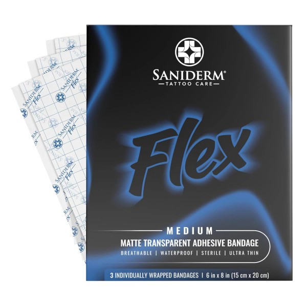 Saniderm Flex Tattoo Aftercare Bandage (New) (3 Pack, 6 in
