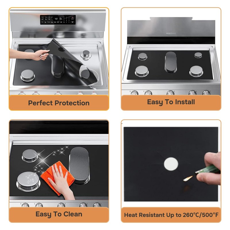 Linzuza Guards for Gas Stove Top Protector Covers 0.3mm Cuttable,Heat