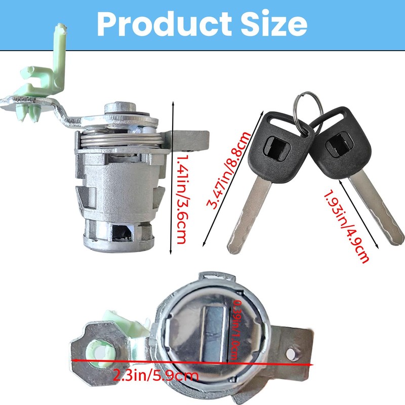 MCDHOJWGG 72185-S9V-A21 Driver Side Door Lock Cylinder with Key Compatible