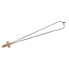 Jesus Cut Out on Wooden Cross Pendant with Necklace Lucky Healthy Hollow Cross Necklace for Men and Women Crucifix Cross Pendant Necklace, Wood