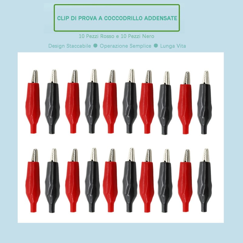 Akozon Crocodile Clips, 20pcs 35MM Metal Alligator Clip Crocodile Electrical
