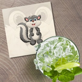 Unbranded Cute Skunk Animal 4'' X 4'' Square Wooden Coaster