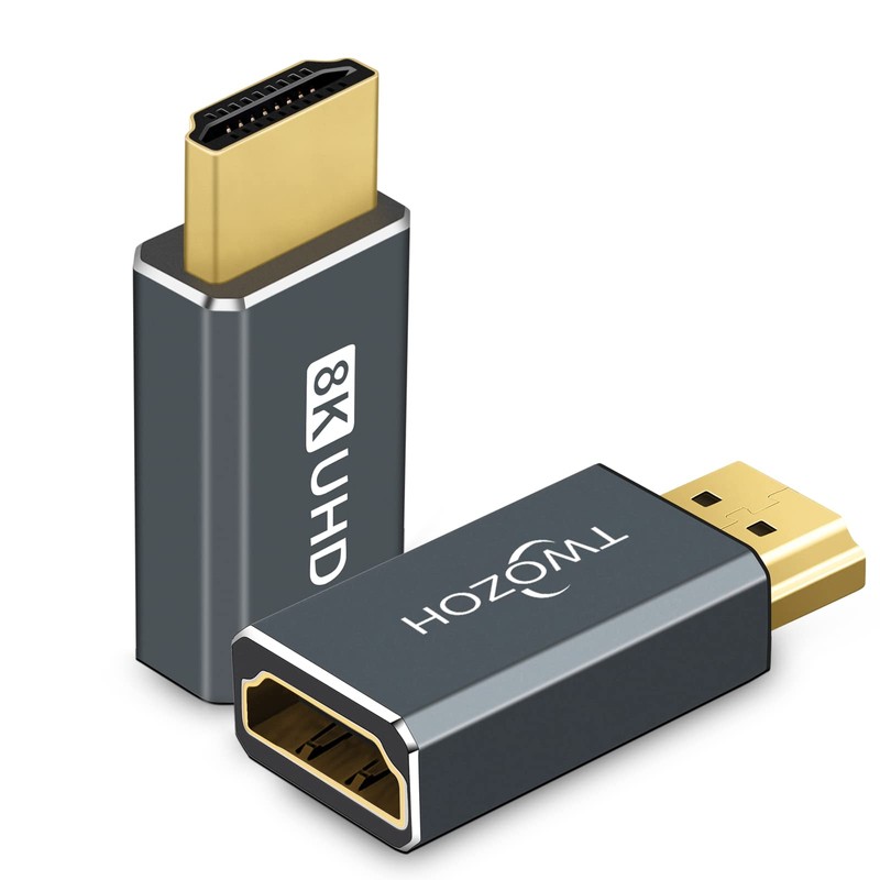 Twozoh 8K HDMI Extension Adapter (2-Pack), HDMI 2.1 Male to