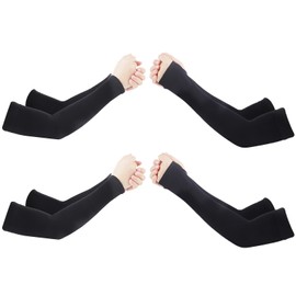 VUNIANKO Arm Cover, Set of 8, 4 Pieces with Finger Holes + 4 Without Finger Holes, Cooling Sensation, UV Gloves, Arm Cover, Plain, Sweat Absorbent, Quick Drying, Anti-Slip, UPF50+ UV Protection,