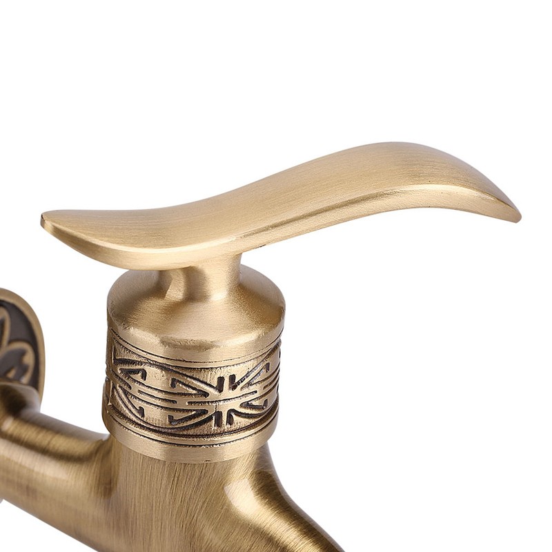 Antique Style Brass Washing Machine Faucet Wall Mount Laundry Cold