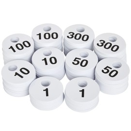 2 Sets of Round Numbered Tags 1-300, Double-Sided Plastic Coat Check Tickets (1.7 in, 600 Pieces Total)