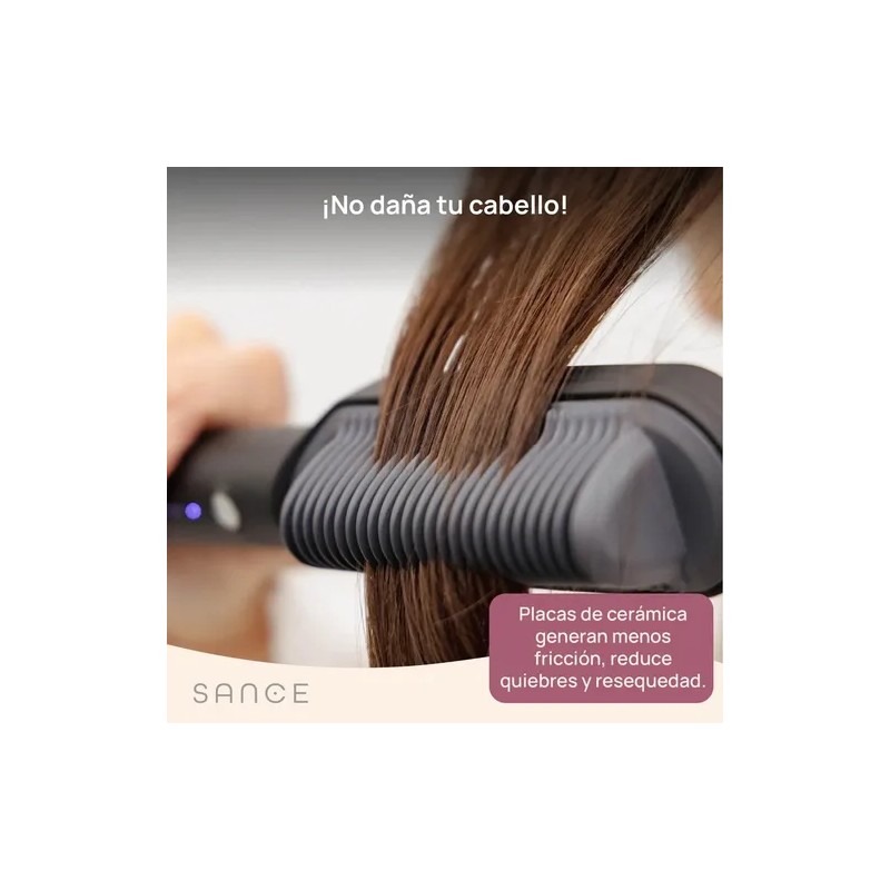 Cepillo Alaciador Electrico Sance Peine Alisador Profesional Rosa 2