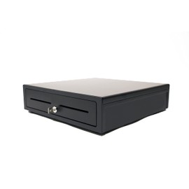 APG Entry Level - 16” Electronic Point of Sale Cash Drawer | Minota Series DH320-1-BL410-H2| Printer Compatible with CD-101A Cable Included | Plastic Till with 5 Bill / 5 Coin Compartments | Black