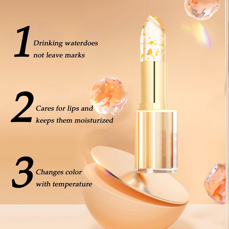 Transferproof Colour Changing Lipstick, Long Lasting 24H Lipstick, Moisturizing Glossy