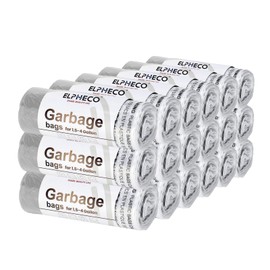 ELPHECO 2.5 Gallon Trash Bags │ 15 Liters Drawstring Garbage Bags │ Small Trash Bags For Bathroom Office Living Room Use │ Suitable For 1.5-4 Gallon Trash Can │ 18"×20" │ 180 Count / 18 Rolls │ A