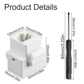 ASOFTY RJ11 CAT3 Keystone Telephone Module, RJ11 Telephone Voice Module with Mini Screwdriver, RJ11 Telephone Socket Connector, Telephone Line Sockets Adapter Pack of 5