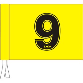 CMW Golf Flags - set of 9 - Numbered 1-9 - YELLOW