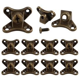 AUXBC 10PCS Detachable Corner Brace, Removable Zinc Alloy Corner Brace, Butterfly Corner Brace, Right Angle Shelf Support L Bracket 90 Degree Corner Fastener, Antique Bronze