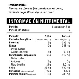 Curcumina Plus (90 Caps De 800mg) Margarita Naturalmente                                                                                              