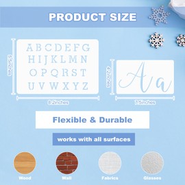 45 PCS Alphabet Numbers Stencils, Calligraphy Letter Reusable Plastic Templates Set with Alphabet Numbers Symbols Signs, Calligraphy Stencils for Painting on Furniture Canvas Wood Wall Arts Crafts