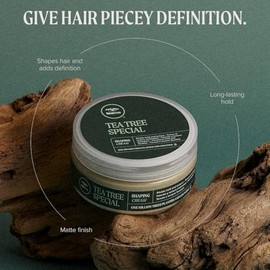 Crema moldeadora Tea Tree, crema para peinar el cabello, fijación duradera, acabado mate, para todo tipo de cabello