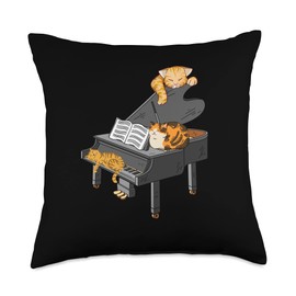 Piano Design For Composer And Music Producer Sync Licensing Music Baby Grand Piano Throw Pillow, 18x18, Multicolor