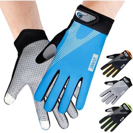 Trekking Gloves, Outdoor Guide Recommended, Smartphone Compatible, Climbing, Camping, Outdoors (Blue, L)