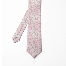 Ambesonne Necktie, Monochrome Botanical Leaves, Dress Tie, 3.7", Blush and Rose