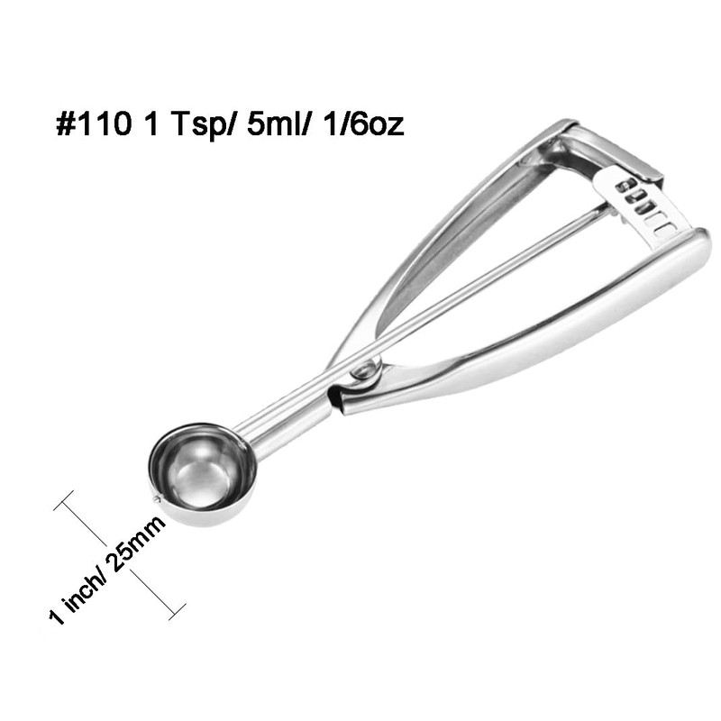 Fayomir Mini Cookie Scoop, 1 Teaspoon Cookie dough Scoop, Melon