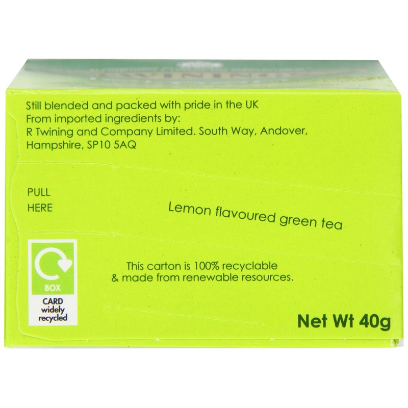 Twinings Lemon Green Tea, 20 Teabags (Pack of 4)