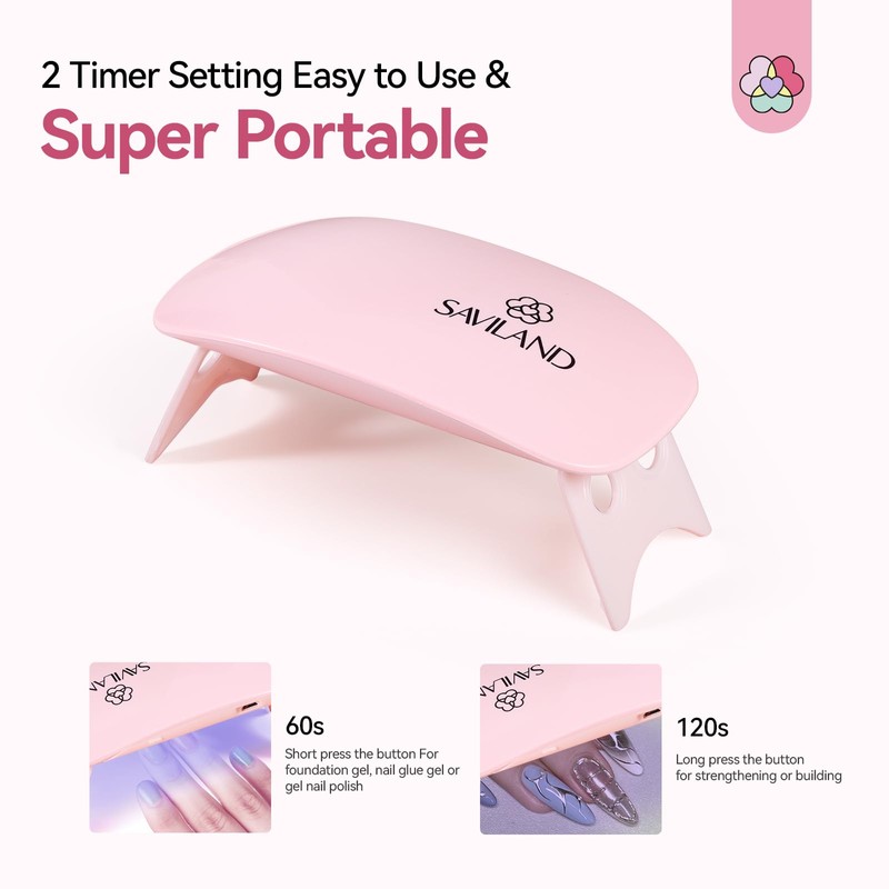 Saviland U V Gel Nail Lamp Mini U V Lamp